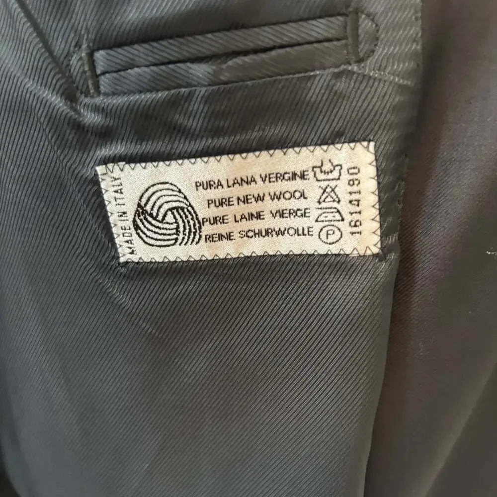 Gianni Manzoni Tendenza Black Blazer, 48, Angelico Super 140s Wool Made in Italy